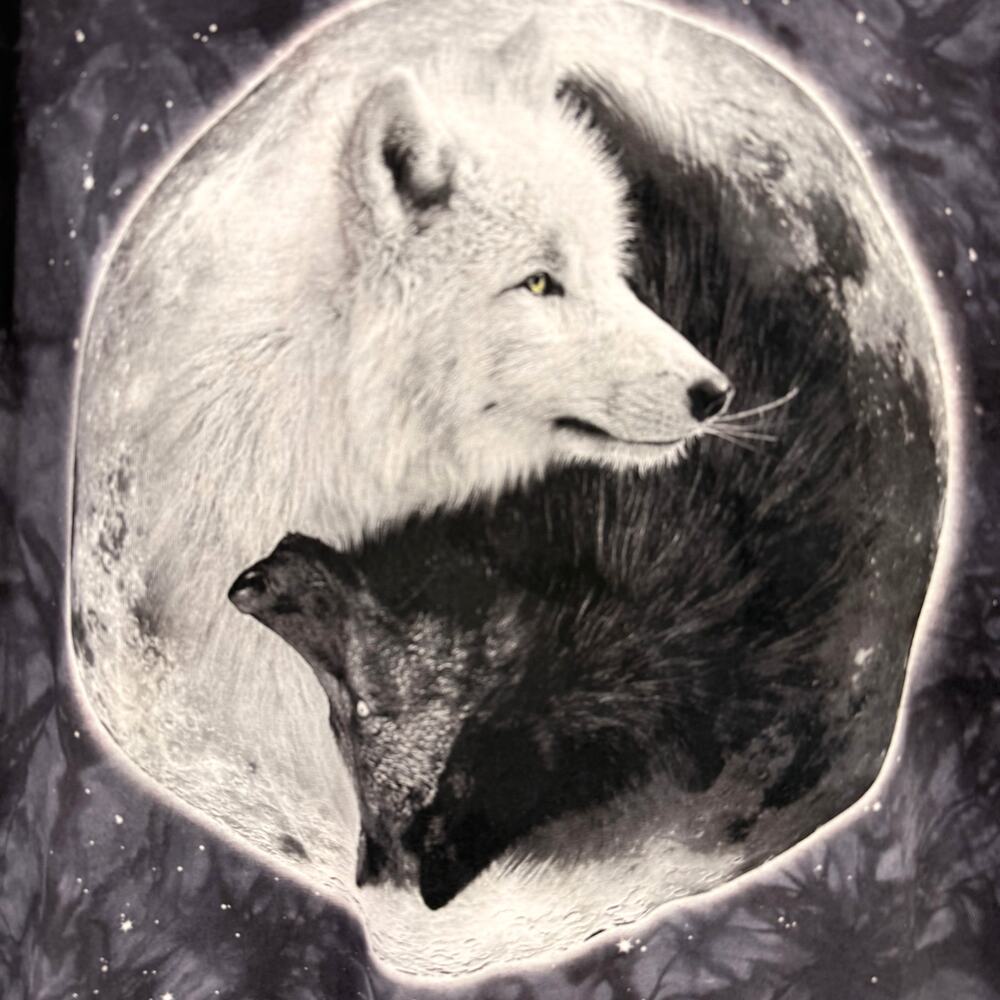 The Mountain Ying Yang Moon Wolf T Shirt Mens Sz L Tie Dye Moon Cotton - Picture 2 of 4